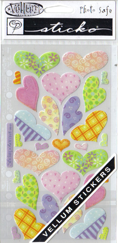 Pastel Vellum Hearts Stickos